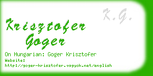 krisztofer goger business card